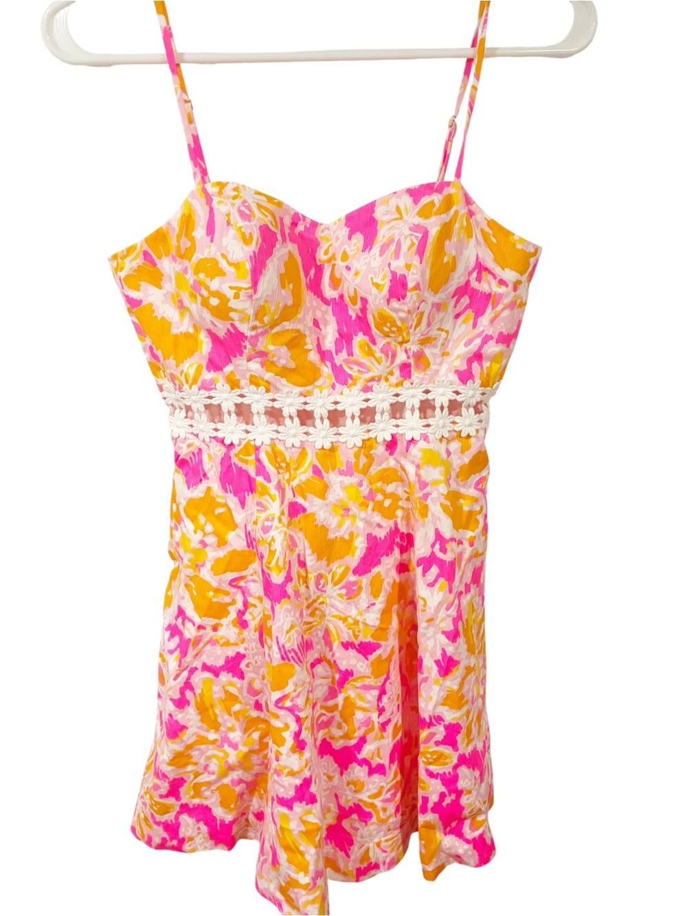 Lilly Pulitzer LENORE Women’s‎ Dress Size 0 Pink Orange White cotton